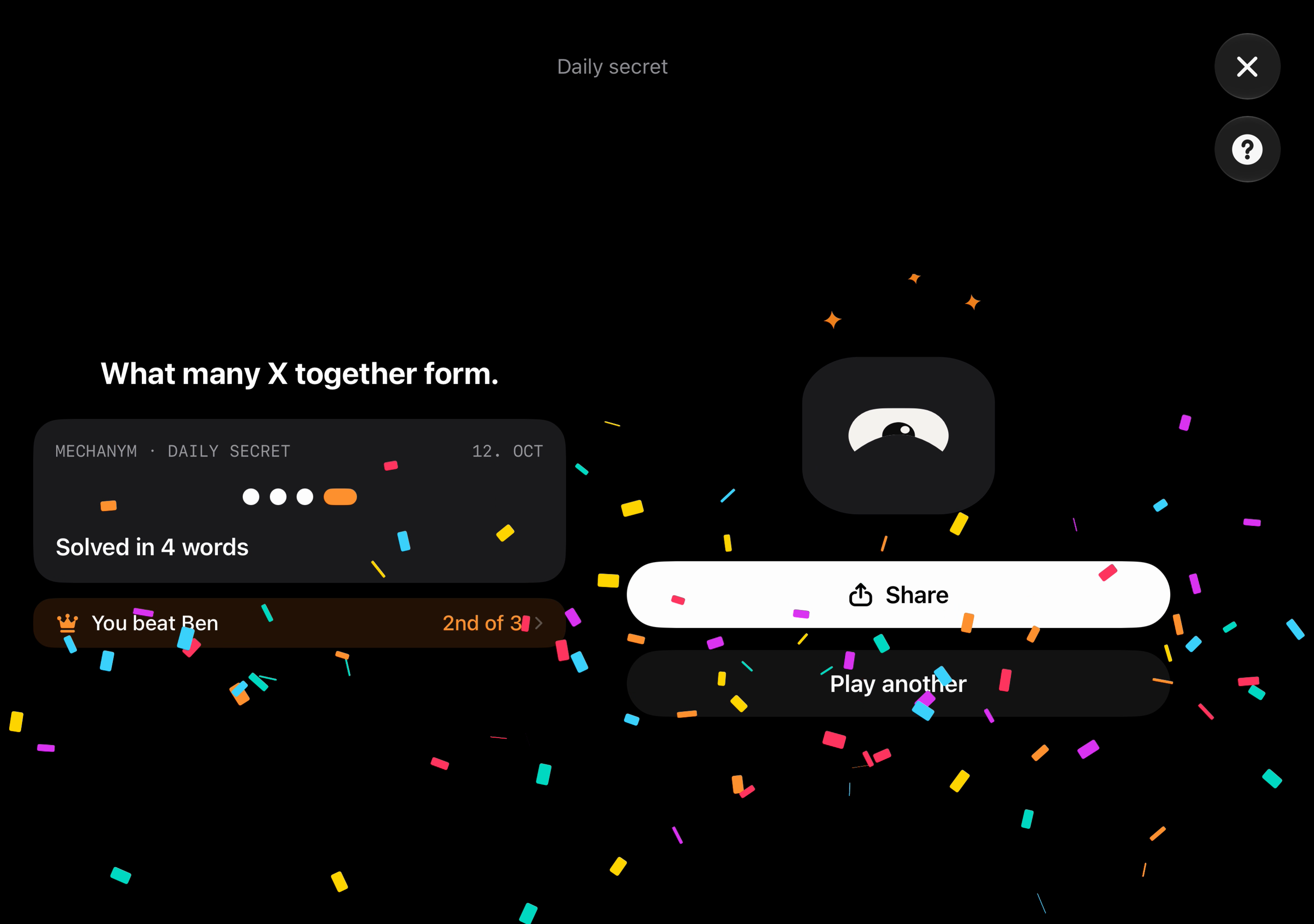 iPhone Duo screenshot: Solved, dark